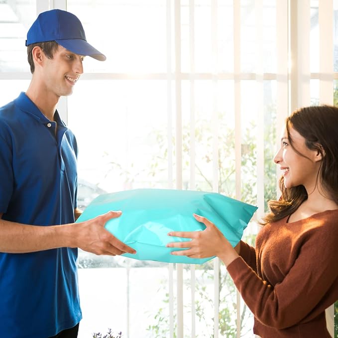 Large Poly Mailers 24x24 Inch 50 Pcs, Extra Large Shipping Bags for Clothing with Self-Sealing Tear-Resistant, Waterproof Poly Bags, Mailing Envelopes for Small Business (Teal)