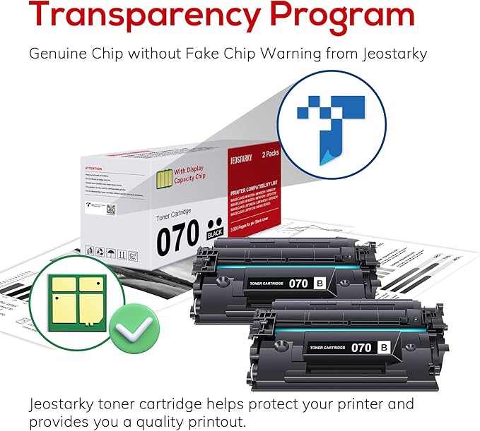 Compatible for Canon 070 Black Toner Cartridge Replacement for Canon 070h CRG070 Toner for Canon ImageCLASS MF465dw MF462dw MF460dw LBP246dw LBP247dw LBP243dw LBP240dw Laser Printer 2 Pack