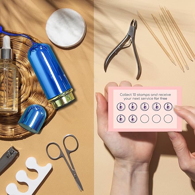 Custom Loyalty Card Stamp Personalized Self Inking Stamp for Business Stamp, Reward Stamp, Food Stamp, Small Round Rubber Stamp, Beauty Templates