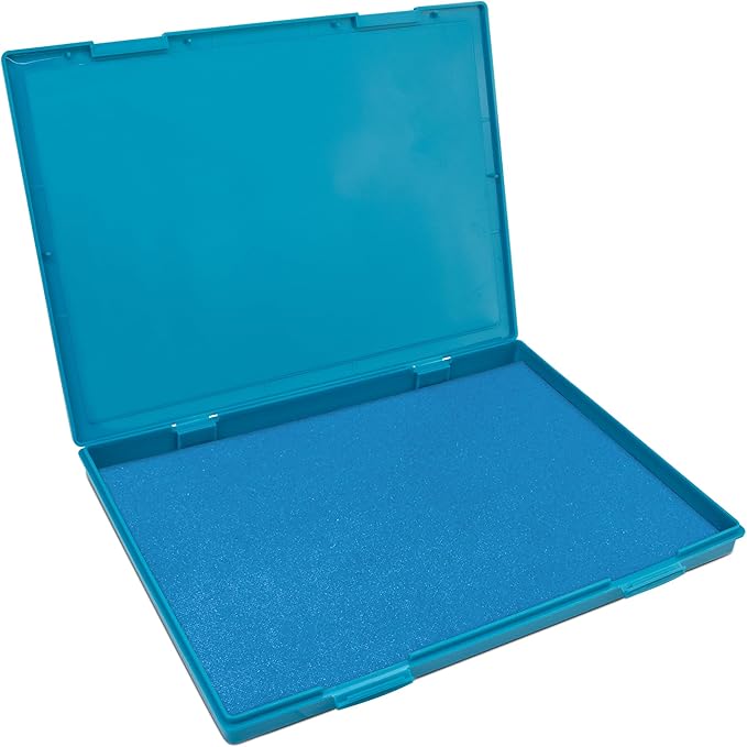 MaxMark Extra Large Sky Blue Ink Stamp Pad - 8.25" x 11.5" - Industrial Felt Pad - Sky Blue Color