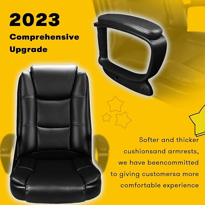 OFIKA Home Office Chair, 400LBS Big and Tall Computer Chair Heavy Duty Design, Ergonomic High Back Cushion Lumbar Back Support, Adjustable Executive Leather with Armrest