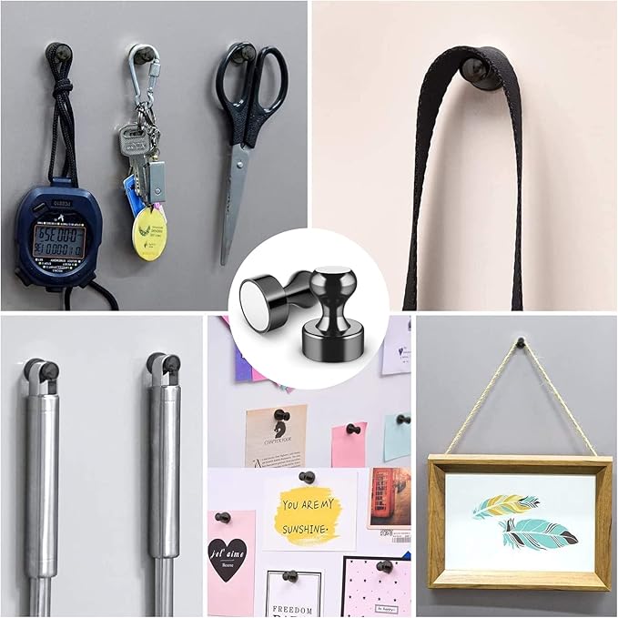 Grtard 24 Pack Magnetic Push Pins, Fridge Magnets for Whiteboard, Whiteboard Magnets Refrigerator Magnets, Small and Strong Push Pin Magnet for Office, School, Locker, and Map Magnet