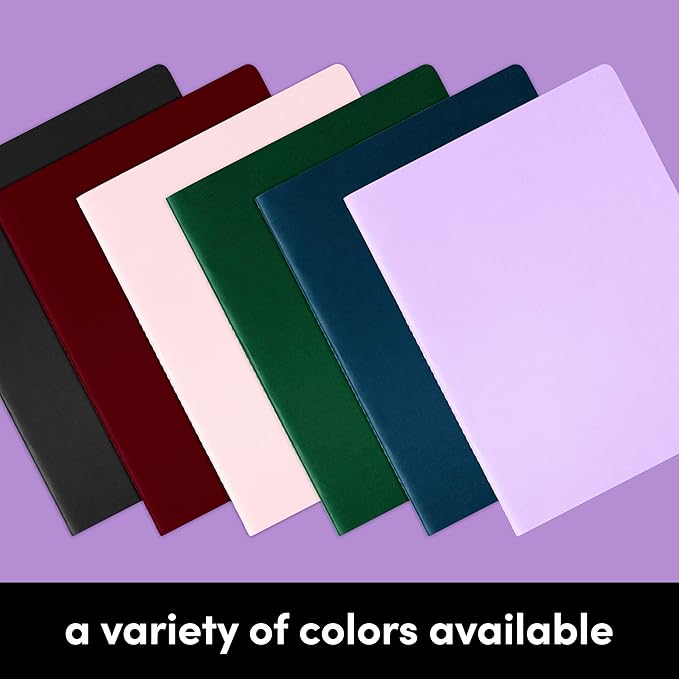 PAPERAGE Soft Cover Lined Journal Notebook, 2 Pack, (Dark Green), 100 Pages, Large 7.5 inches x 9.5 inches, College Ruled, Ideal for Note Taking & Travel Journal