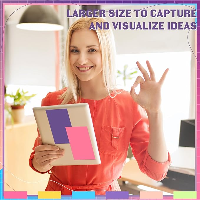 Kajaia 24 Pads Full Adhesive Sticky Notes Colorful Sticky Notes Adhesive Memo Self Stick Pads Easy to Post for Office Home School Meetings Supplies 6 Pastel Colors 80 Sheets/pad(3x5 Inches)