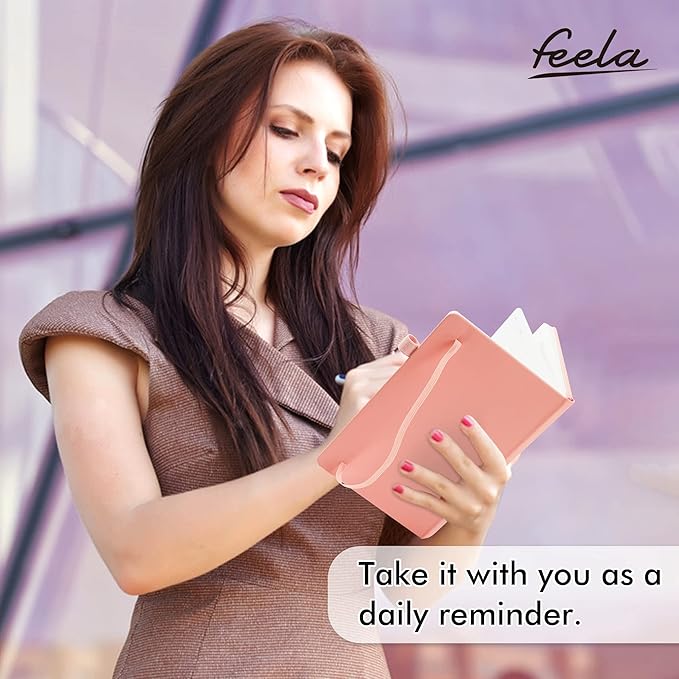 feela 3 Pack Hardcover Notebook For Women, Classic Ruled Lined Journal Set School Business Supplies, with 3 Black Pens, 120 GSM, 5.1”x8.3”, A5, Pastel Colors, Light Yellow, Light Pink, Pale Orange