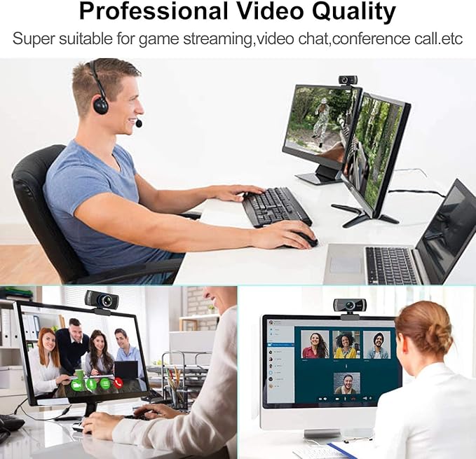 Spedal Webcam 1080P 30fps, HD Computer Webcam with Microphone for Desktop,100 Degrees Wide Angle Web Camera for Zoom Xbox YouTube Skype FaceTime Hangouts