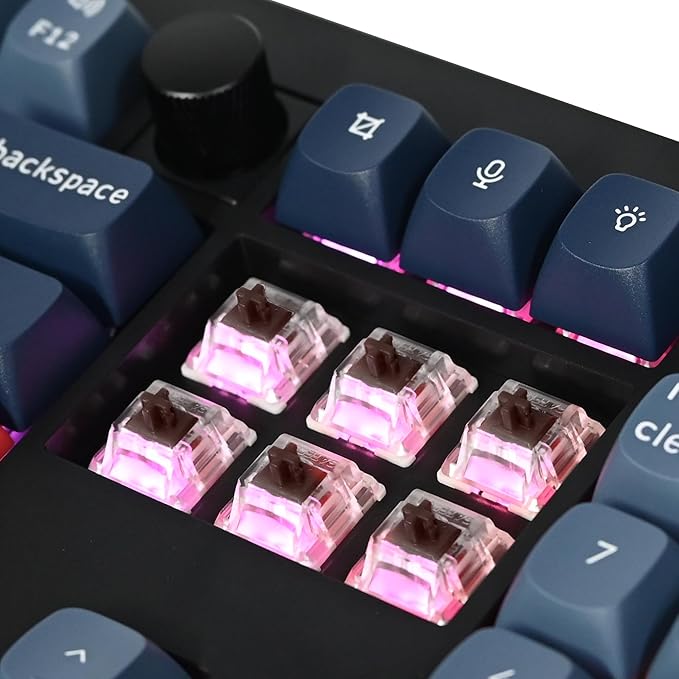 Keychron V6 Max Wireless Custom Mechanical Keyboard, 2.4 GHz Bluetooth QMK Full-Size Layout RGB with Hot-swappable Gateron Brown Switch Compatible with Mac Windows Linux