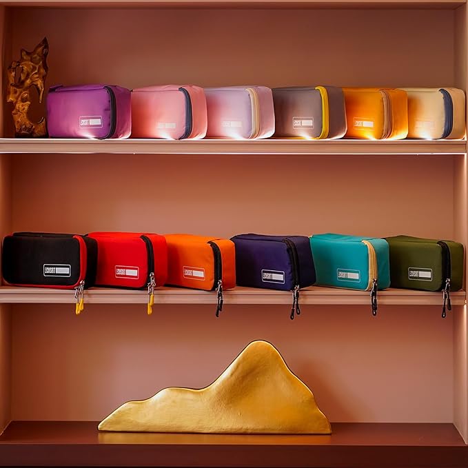 ECHSRT Big Pencil Case, Aesthetic Portable Zipper Pencil Bag with Hidden Pocket, Special Pouch for Men Women Adults, Stationery Organizer Pen Cases for Office Travel, Red