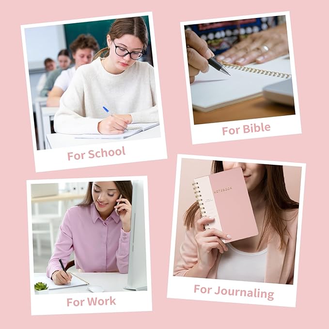 Lined Spiral Notebook College Ruled A5 Journal Book for Note Taking, 160 Pages Writing Journal for Office and Home School Supplies 5.75x8.125 inch (3pack-Reefblue)