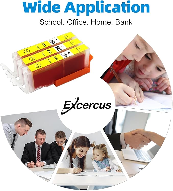 Replacement for Canon CLI-281 CLI-281 XXL Yellow Compatible Ink Cartridges Use for PIXMA TS9120 TR7520 TR8520 TS6120 TS6220 TS8120 TS8220 TS9520 TS6320 TS9521C (3X 281XXL Yellow)