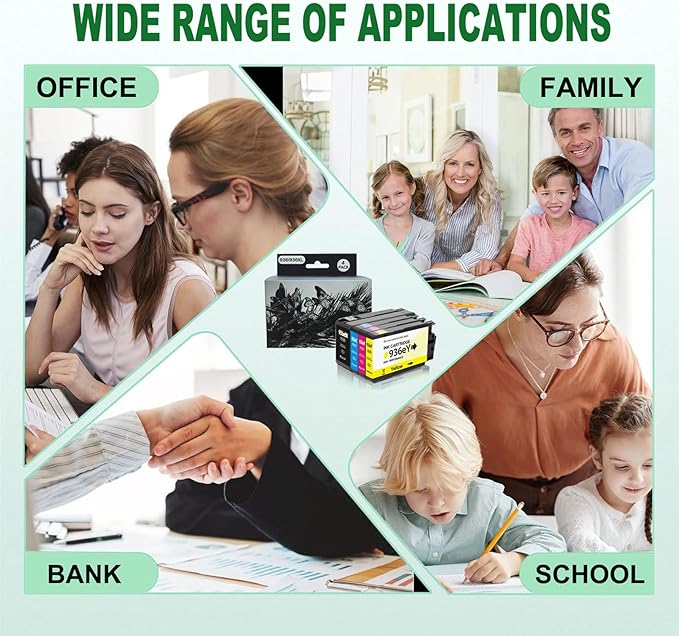 936E 936XL 936 Ink Cartridges Combo Pack Replacement for HP 936E 936XL Ink Cartridges Combo Pack for OfficeJet Pro 9120e 9125e 9730e 9130 9135e 9122e 9128e 9110b 9120b 9130b 9130e Printers, 4 Pack
