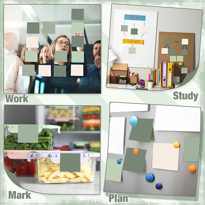 Fainne 24 Pack Sticky Notes Bulk Back to School Supplies Self Stick Note Pads Paper Memo for Office First Day of School Student Teacher Essentials (2 x 2 Inches,Green)