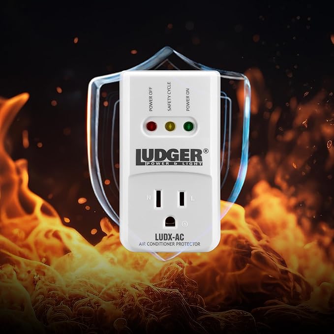 Ludger Power Surge Protector (LUDX-AC), ETL Certified, Reliable Protection, 4-Minute Safety Cycle, 3 Modes LED Indicator, 2/3 Prong Outlets, Fire-Resistant