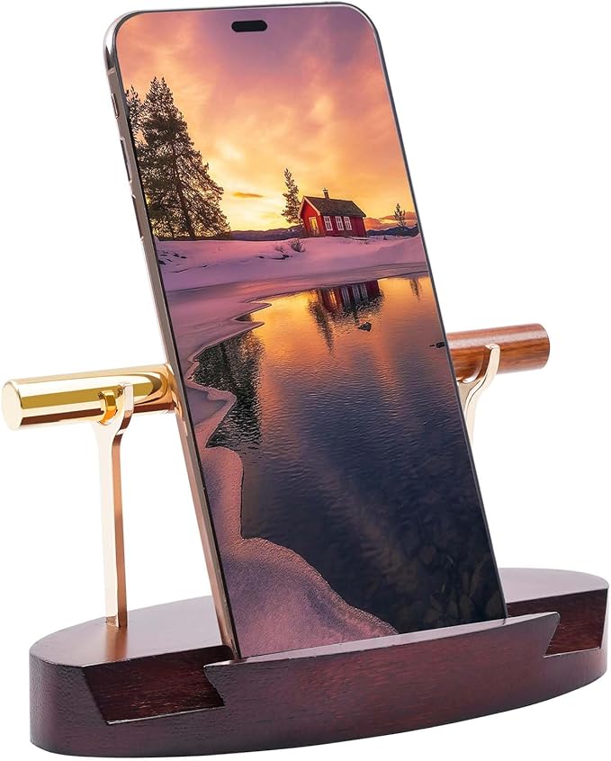 Pen Holder Desk Organizers and Accessories Desk Decor ,Exquisite Wooden Pen Holder ,with a Cool Pen and Two Refills for Office and Home (Style C)