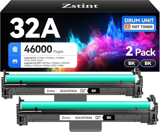32A CF232A Drum Unit(Not Toner Black 2-Pack Replacement for HP 32A CF232A Imaging Drum Laserjet Pro MFP M227fdn M227fdw M227sdn M203dn M203dw M118dw M148dw M148fdw M149fdw M203 M206 M227 M230 Printer