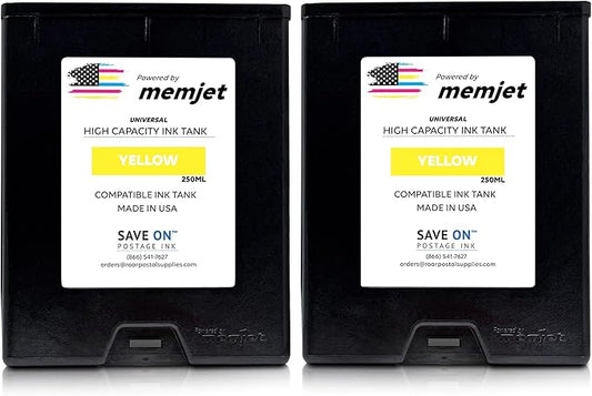 Quadient Memjet M5K250-N Compatible High Capacity Yellow Printer Ink Tank (500ml) - Printer Ink Cartridge for Mach Series Quadient & Hasler Printers - Fade-Resistant Replacement Inkjet Printer Ink