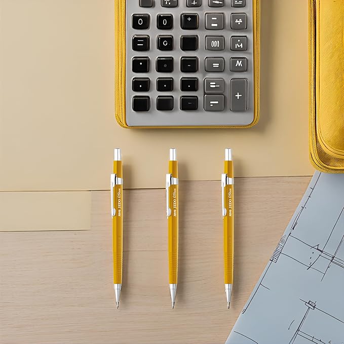 JAVAPEN 0.9mm Mechanical Drafting Pencils โ 12-Pack, Heavy-Duty Lead, Comfortable Grip, Anti-Roll Hex Barrel, Built-in Eraser, Made in Korea