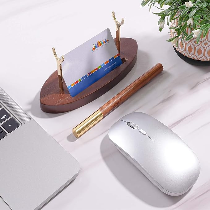 Pen Holder Desk Organizers and Accessories Desk Decor ,Exquisite Wooden Pen Holder ,with a Cool Pen and Two Refills for Office and Home (Style B)
