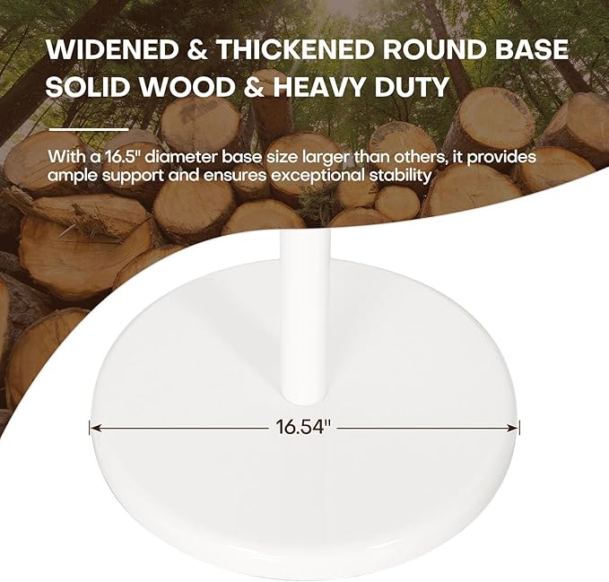 Coat Rack Freestanding, Wooden Coat Rack Stand with 16.5" Round Base, Tree Branch-look, 72" Coat Tree Standing Heavy Duty Clothes Hanger with 12 Hooks for Corner Entryway, White