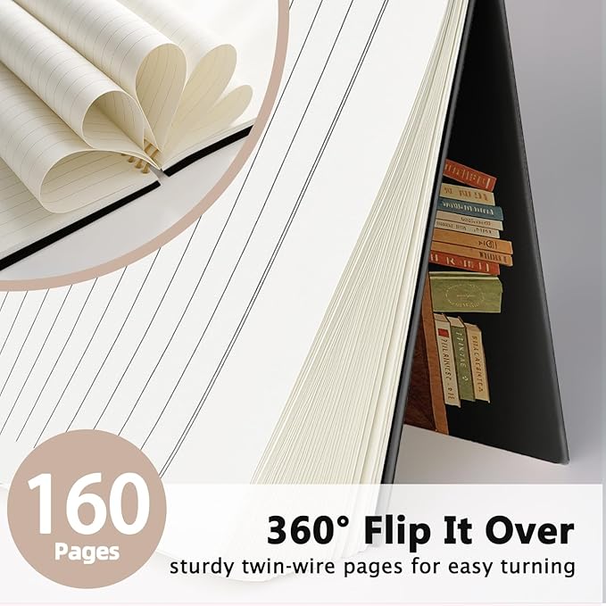 LIANHW Cat Bookshelf Notebook, Books Lover Gifts Notebooks for Note Taking, Reading Journals for Book Lovers, Cute Kitten Bookish Journals for Writing, Book Reader Gifts, 5.5x8.3 Inch