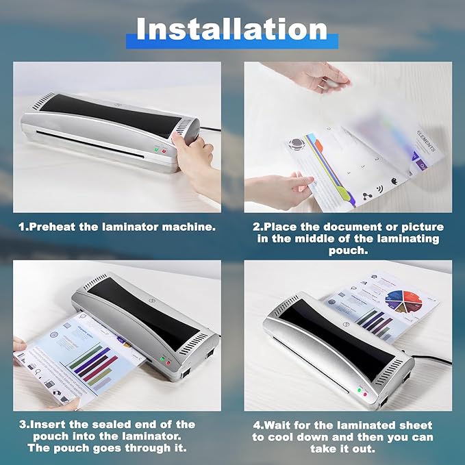 100 Pack Laminating Sheets, 5Mil 9" x 11.5" Laminating Pouches,5Mil Clear Thermal Lamination Sheet Paper for Laminator, Holds 8.5 x 11 Inch Sheets