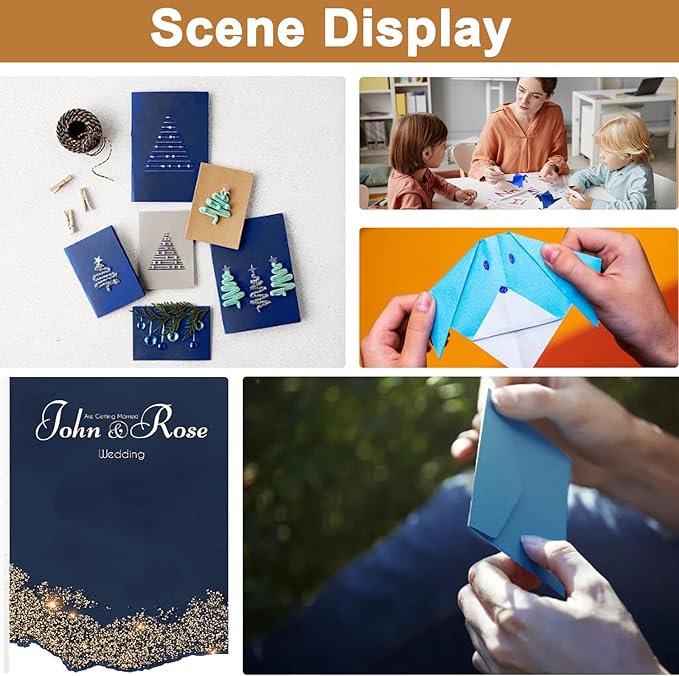 120 Sheets Navy Blue Cardstock 8.5 x 11 Craft Paper, 92lb Dark Blue Card stock Printer Paper for DIY Cards, Greeting Cards, Anniversary, Wedding, Menus