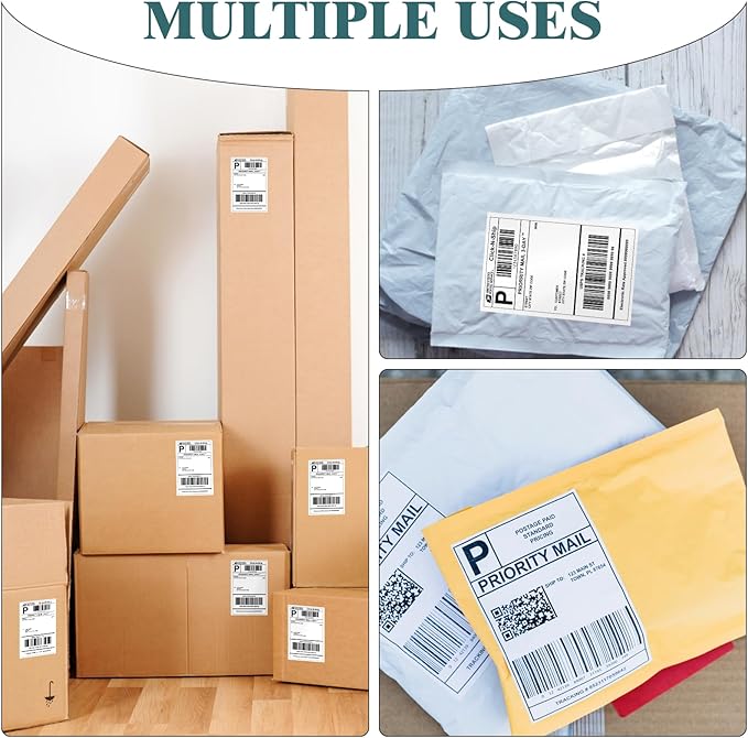 L LIKED 10 Rolls 4" x 6" Thermal Labels with 250 Labels/Roll - Compatible with Zebra & Rollo Printer Blank Direct Thermal Shipping Labels