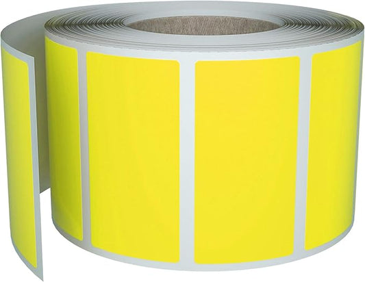 Royal Green Rectangular Color Coding Sticker Roll - Write On Labels for Folders, Organizing & More, 1.57" x 0.75" Stickers to Write On Name Tags for Office Supplies & Organization, 500-Pack (Yellow).