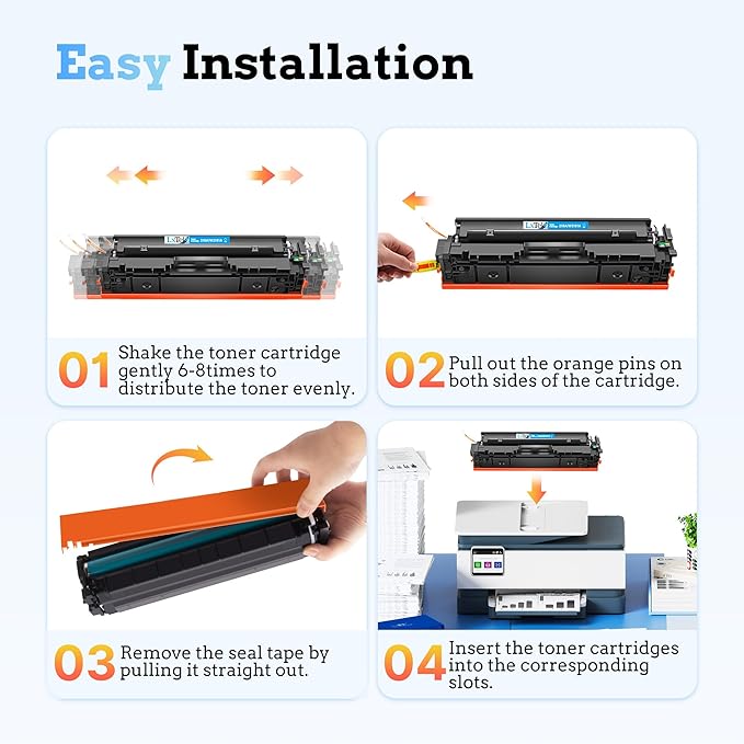 218A 218X Toner Cartridges (with Chip) High Yield Compatible Replacement for HP 218A Toner Cartridges 4 Pack for HP Color Laserjet Pro MFP 3301fdw 3201dw 3301cdw 3301sdw W2180A W2180X (BCMY, 4-Pack)