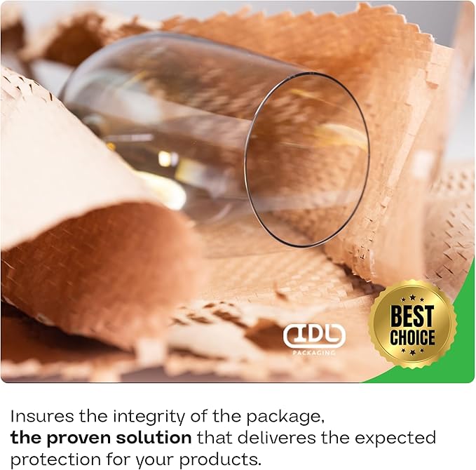 IDL Packaging HexaFil Honeycomb Packing Kraft Paper 15" x 10080" (840ft) in Self-Dispensed Box - Patented Cushioning Box Filler for Void Filling, Moving, Shipping - Alternative to Bubble Plastic