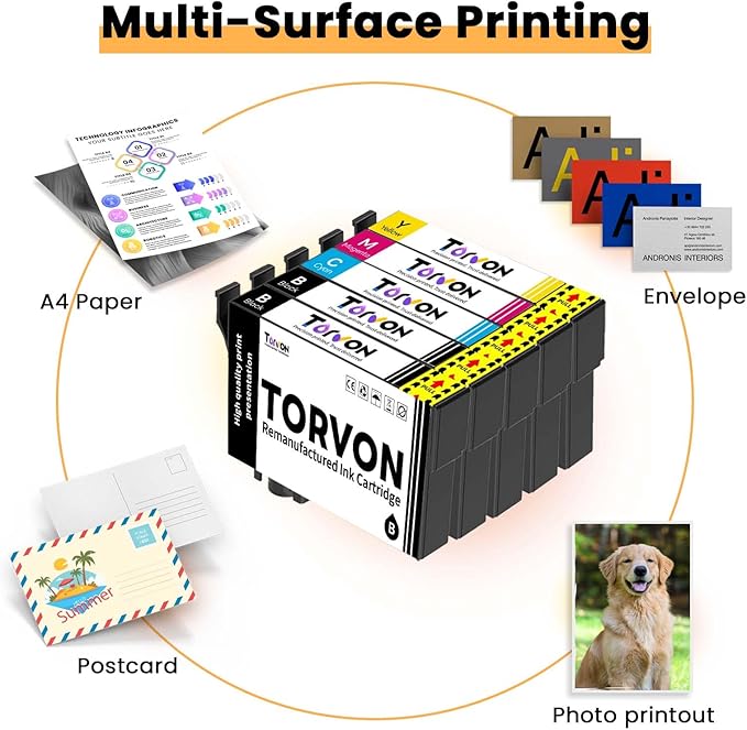 Remanufactured Ink Cartridge Replacement for Epson 410 Ink Cartridges 410XL T410 T410XL for Epson XP-7100 XP-530 XP-630 XP-640 XP-900 XP-830 Printers(Cyan, Magenta, Yellow)