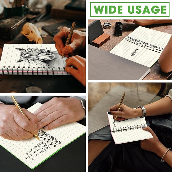 Jutom 18 Pcs Small Spiral Notebooks Memo Pads 3x5 Bulk Small Pocket Notebooks Mini Notepads with Lined Pages Mini Journals for Office Back to School Work Writing Supplies, 120 Pages (Pink Green)