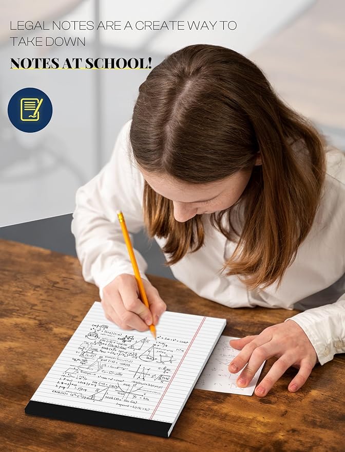 12 Pack Note Pads 8.5 x 11 White Legal Pads 8.5 x 11 Wide Ruled Lined Writing Pads Legal Notepads Legal Ruled White Lined Paper Pads 8.5 x 11 Inch 30 Sheets Per Writing Pad for School, Office, Home