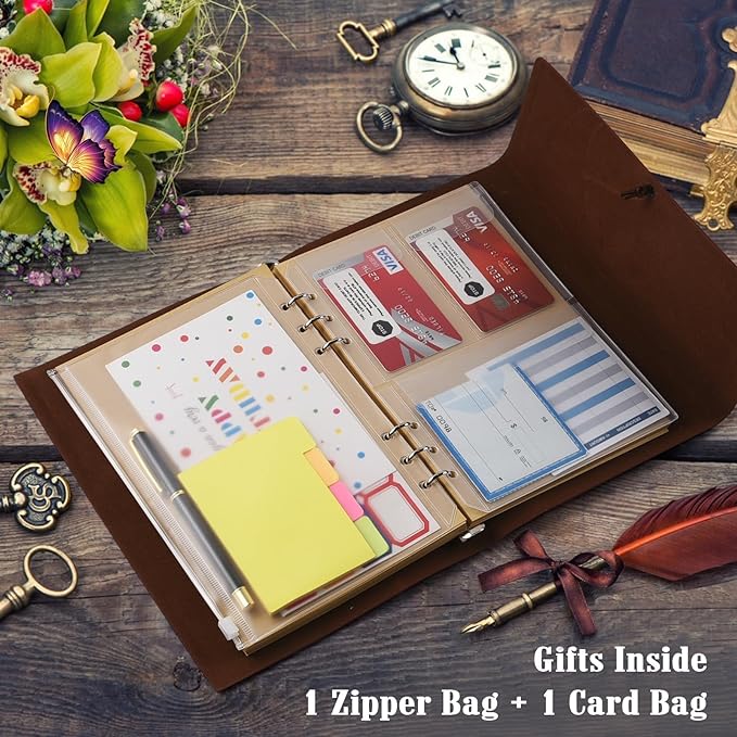 OMEYA PU Leather Journals Notebooks with Blank Pages, Vintage Refillable Journal for Writing, Travel Diary Art Sketchbook to Write in, Gifts for Women, Men, Teen Girls and Boys, 160 Pages (Brown, A5)