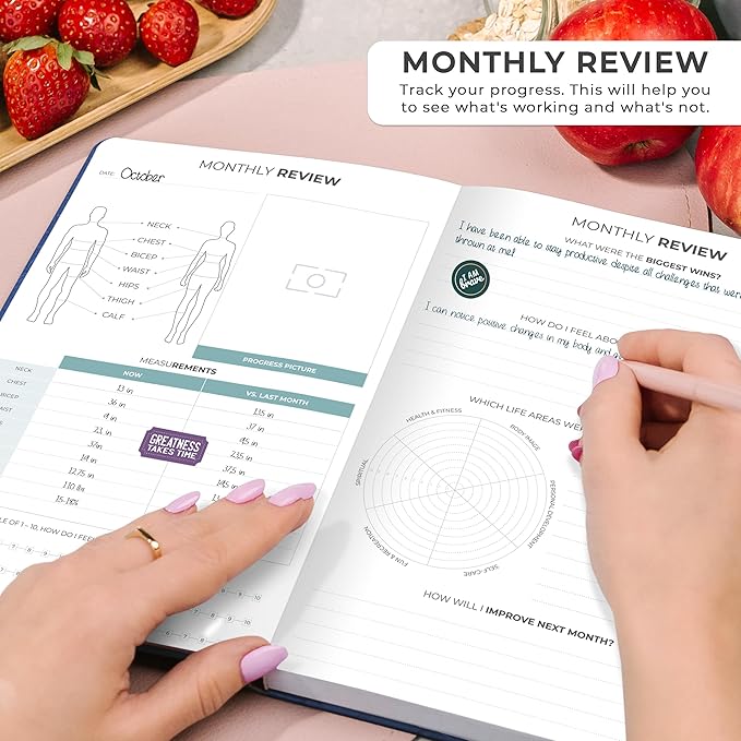 Clever Fox Weekly Meal Planner - Weekly & Daily Meal Prep Journal with Shopping and Grocery Lists for Menu Planning, Healthy Diet & Weight Loss Tracking, Lasts 1 Year, Undated, A5 - Mystic Blue