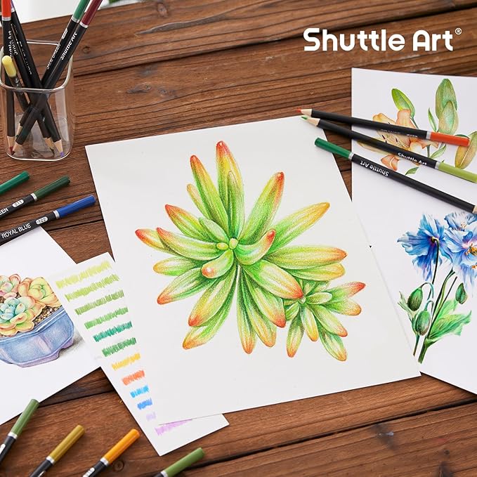Shuttle Art 36 Colored Pencils, Botanical Themed Colored Pencils for Adult, Soft Core Color Pencils, Coloring Pencils for Adults Kids Artists Beginners Drawing Coloring Sketching