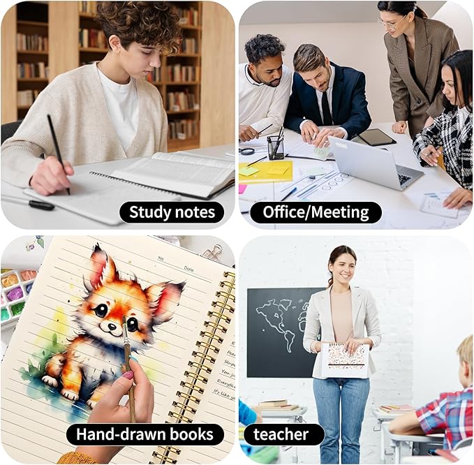 Spiral Journal Notebook, A5 Cute Notebooks for Women Men, College Ruled Hardcover Notebook for Work & Note Taking, 60 Pages Double-Wire Journals for Writing, Colorful Flower Branch