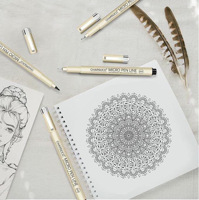 003 Micro Pen, Black Fine Point Pen with Waterproof Archival Ink, 0.15mm Fineliner Ink Pens for Artist Illustration, Sketching, Anime, Manga, Technical Drawing and Scrapbooking