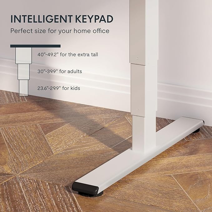 FLEXISPOT E6 Essential 3 Stages Dual Motor Electric Standing Desk 55x28 Inch Whole-Piece Board Height Adjustable Electric Sit Stand Desk(White Frame + Grey Wood Grain Desktop, 2 Packages)