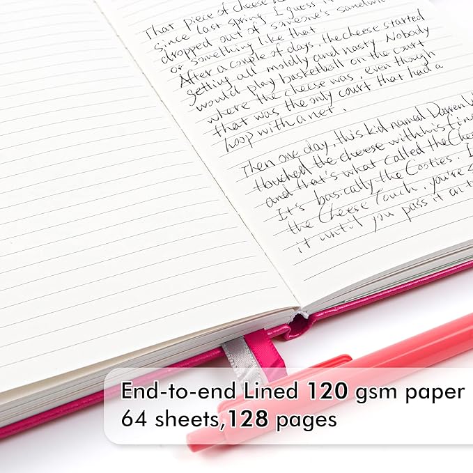 feela 12 Pack Notebooks Journals Bulk, Hardcover Notebook Classic Ruled Lined Journals with Pen Holder for Women Girls School Business Supplies, with 12 Black Pens, 120 GSM, 5.1”x8.3”, A5, Berry