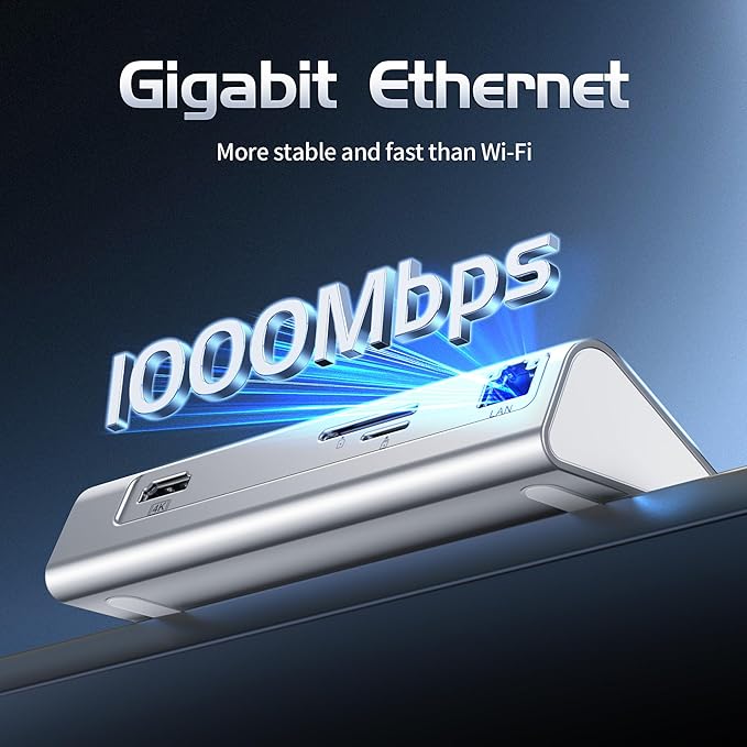 USB C Hub Ethernet, 10-in-1 USB Docking Station 10Gbps with 4K@60Hz HDMI, USB C and 2 USB A 3.2 Data, LAN, 2 USB A 2.0, PD 100W, SD/TF Ports, Powered USB Hub for Laptop, PC, iPhone 16/15, Mac