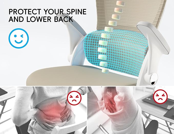 TRALT Office Chair - Ergonomic Office Chair with Back Support, Computer Chair - Home Office Desk Chairs, 330lbs Wide Seat Big and Tall Office Chairs with Headrest, Comfy Desk Chairs (Beige)