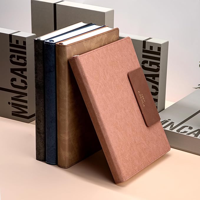 Leather Journal for Men 320 Pages B5 Large Journaling Notebooks with 100 GSM Thick Paper Journals for Writing Notebook for Men & Women with Buckle Closure Work Diary, 7.28" x 10.23", Pink