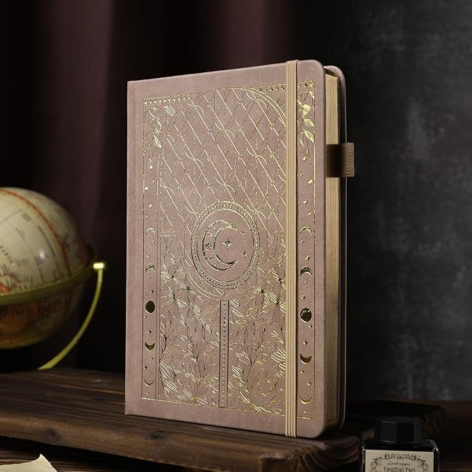 TIEFOSSI Bullet Dotted Journal Notebook, 160gsm 256 Numbered Thick Paper, A5 Hardcover Dotted Grid Diary for Women Men Work Writing, Bullet Dot Journaling, Drawing, 5.8 x 8.3 in