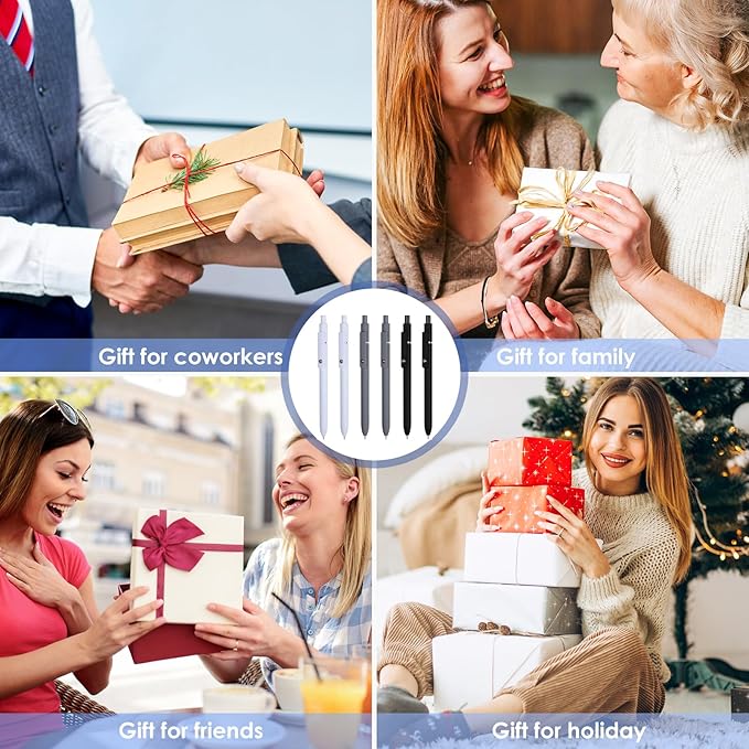 12PCS Gel Pens Black Ink Fine Point Pens With Smooth Writing, School Office Supplies, Anniversary Birthday Gifts for Men Women, Quick Dry Pens For Journaling, Nurse Aesthetic Pen (Black Gray White)