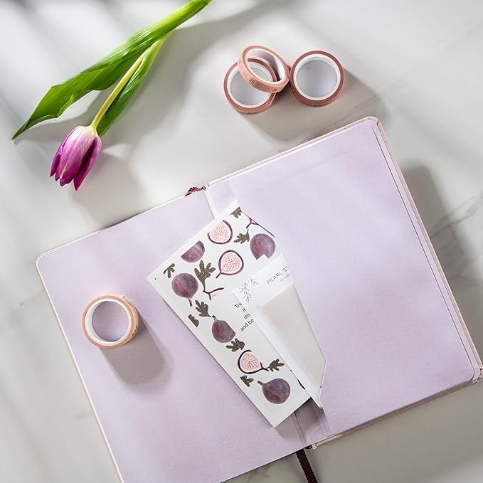 DIVERSEBEE Hardcover Lined Journal Notebook, Medium A5 (5.8 x 8.3 inches), 192 Pages, Thick Paper, Aesthetic Journals for Writing, Office School Bible Journaling Supplies (Figs)