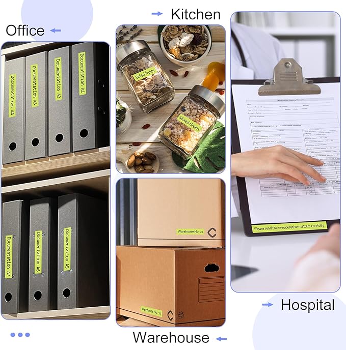 Label Tape Refills Compatible for Ptouch TZe-C31 TZ C31 Laminated Black on Yellow Fluorescent 1/2" 12mm for PTD200, D210 D400 D600 PTH100 H110 PTP300BT PTP700 PTP710BT, 2 Pack