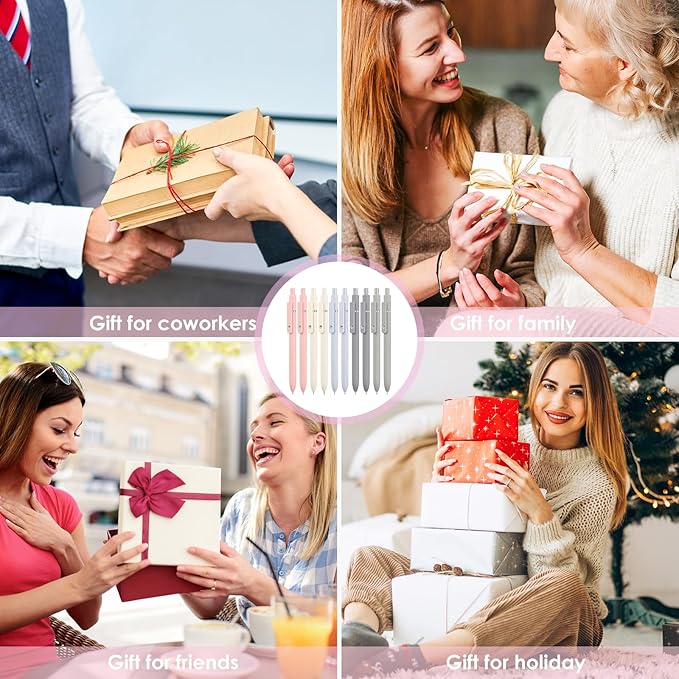 10PCS Gel Pens Black Ink Fine Point Pens With Smooth Writing, School Office Supplies, Christmas Anniversary Birthday Gifts for Men Women, Quick Dry Pens For Journaling, Nurse Aesthetic Pen (Morandi)