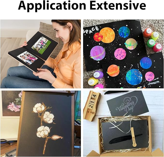 OcePor 100 Sheets Black Cardstock 8.5” x 11”, 92lb/250gsm Black Card Stock, Thick Card Stock Paper, Heavy Cardstock Paper for Printer, Resume, Scrapbooks, Art, Crafts, Business Cards