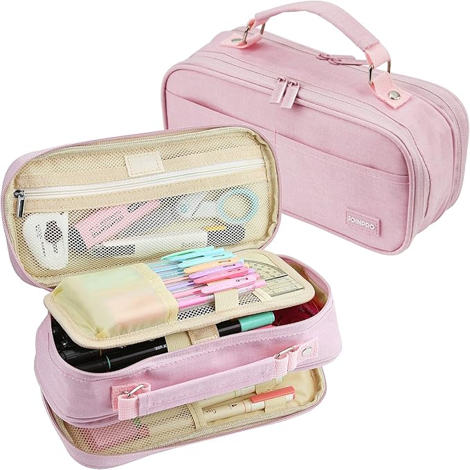 Pencil Case, Large Capacity Pencil Case Organizer; Double Zipper Storage Bag; Big Pencil Pouch for College School Office Teen Girl Boy Men Women Adult